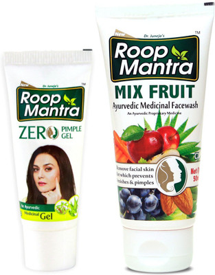 

Roop Mantra Acne & Pimple Combo (Zero Pimple Gel 15gm + Mix Fruit Face Wash 50ml)(Set of 2)