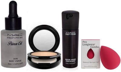 

Pro longwear combo Sponge Puff,Mac prep+Primer Skin Base Visage Prime,Studio Fis Compact,Moisture Infusion Serum Hydratant 50 ml(Set of 4)