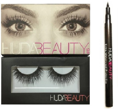 

Huda Beauty Liquid Mattee EYE MAKE UP PACK WITH EYE LASHES & ULTRA FINE WATERPROOF EYE LINER PACK(Set of 2)