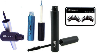 

Ultimate Eyelashes, Eyeliner & Mascara With Blue Gliter Eyeliner(Set of 4)