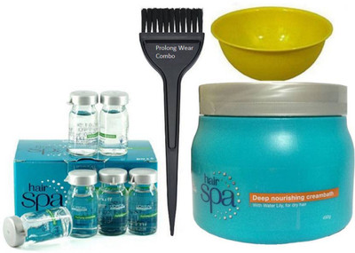 

Pro longwear combo hair brush with bowl and Deep nourishing creambath hair spa with Purifying concentrare 6 piece in box(Set of 4)