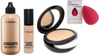 

Pro longwear combo Sponge Puff 1 Pcs&Face&Body Foundation&Concealer&Studio Fix Compact(Set of 4)
