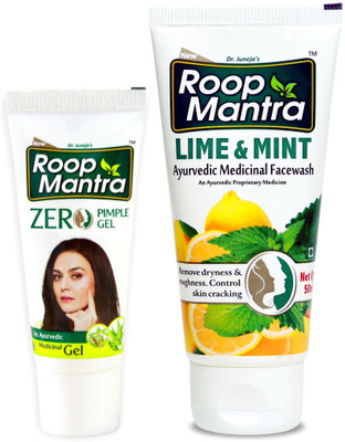 

Roop Mantra Anti Acne & Pimple Combo (Zero Pimple Gel 15gm + Lime & Mint Face Wash 50ml)(Set of 2)