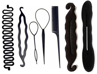 

JAMPAK Hair Combo Set / Hair Juda Maker Bun Styling tools(Set of 7)