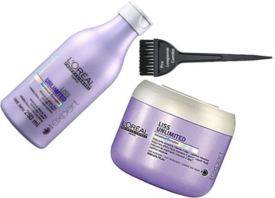 Pro longwear combo Of Hair Brush,L'oreal Liss Unlimited Hair Shampoo With Hair Spa(Set of 3)