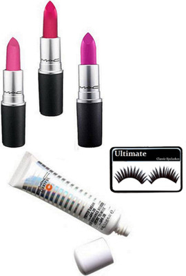 

Ultimate Eyelashes, Lightful Tinted Cream Foundation, Lipstick Set Of 3(Set of 5)