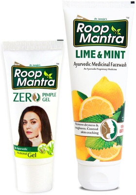 Roop Mantra Anti Acne & Pimple Combo (Zero Pimple Gel 15gm + Lime & Mint Face Wash 115ml)(Set of 2)