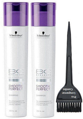 

Pro longwear combo Of Hair Brush, Schwarkopf Bc Smooth Perfect Hair Shampoo Set Of 2(Set of 3)