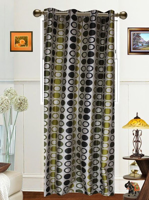 6% OFF on Dekor World 275 cm (9 ft) Polyester Long Door Curtain Single Curtain(Solid, Green)