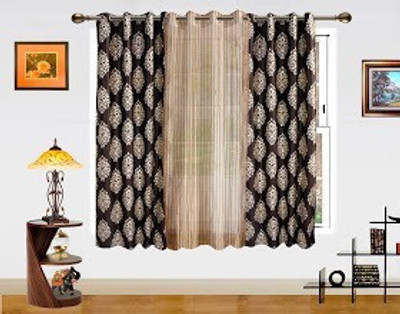 13% OFF on Dekor World 152.4 cm (5 ft) Polyester Window Curtain (Pack Of 3)(Floral, Brown, Beige) 13% OFF on Dekor World 152.4 cm (5 ft) Polyester Window Curtain (Pack Of 3)(Floral, Brown, Beige)