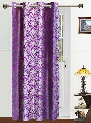39% OFF on Dekor World 215 cm (7 ft) Polyester Door Curtain Single Curtain(Motif, Purple)