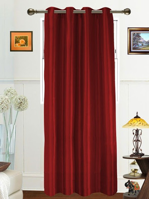 37% OFF on Dekor World 215 cm (7 ft) Polyester Door Curtain Single Curtain(Motif, Maroon)