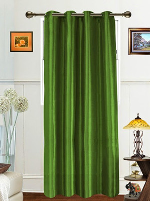 37% OFF on Dekor World 225 cm (7 ft) Polyester Door Curtain Single Curtain(Floral, Green)