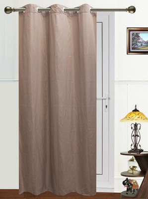 6% OFF on Dekor World 275 cm (9 ft) Polyester Long Door Curtain Single Curtain(Solid, Brown)