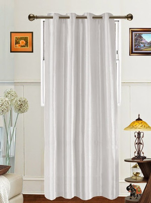 6% OFF on Dekor World 275 cm (9 ft) Polyester Long Door Curtain Single Curtain(Geometric, White)
