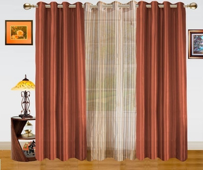 9% OFF on Dekor World 274.32 cm (9 ft) Polyester Long Door Curtain (Pack Of 3)(Abstract, Brown) 9% OFF on Dekor World 274.32 cm (9 ft) Polyester Long Door Curtain (Pack Of 3)(Abstract, Brown)