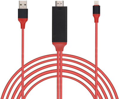 

Raptas 8-Pin Lightning To Hdmi Cable Hdtv Adapter HDMI Cable(LED TV, LCD TV, Multicolor)