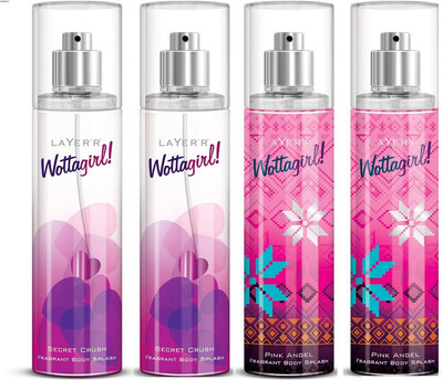 

Layer Shot 2 Secret Crush & 2 Pink Angel Body Spray - For Women(540 ml, Pack of 4)