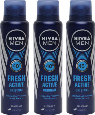 

Nivea Men Fresh Active Original Deodorant Spray - For Men(300 ml, Pack of 2)