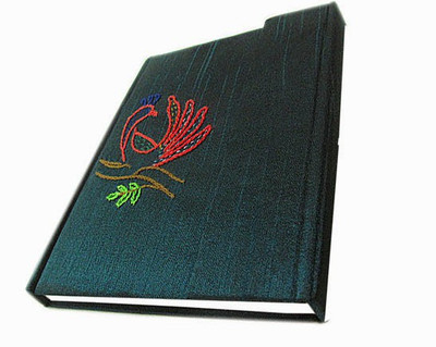 

Indha Craft A6 Diary(Peacock Embroidered, Blue)