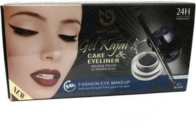 

Shreeparna Matt look Photo Genic 2 In 1 Waterproof Cake Eyeliner And Gel Kajal 24 Hours 14.5 g(Black)