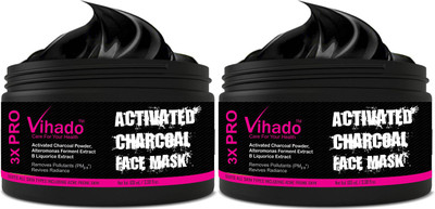 

vihado Glow Face Mask for Oily/Normal Skin, 100 ml with Argan Oil and Vitamin E - Paraben Free (Pack of 2)(100 ml)