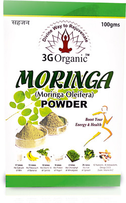 

3GOrganic Moringa Leaves Powder 100% Organic Moringa Oliefera For Skin/Hair Care(600 g)