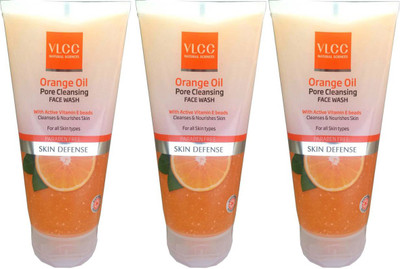 

VLCC Orange Oil Pore Cleansing pack of 3 Face Wash(450 ml)