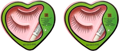 

Bonjour False-Fake Eyelashes With Glue Set Natural (Pair of 2)(Pack of 2)