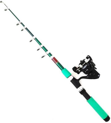 Guru Kripa BLACK REEL AND LIGHT GREEN 100000 Black, Green Fishing Rod(270 cm, .500, Black, Green)