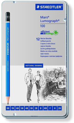 

Staedtler Graphite 8B,7B,6B,5B,4B,3B,2B,B,HB,F,H,2H,3H,4H,5H,6H Pencil(Pack of 12)