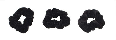 

Pooja Trendz 3 Pcs Velvet Ponytail Holder Black Colour Rubber Band. Hair Band(Black)