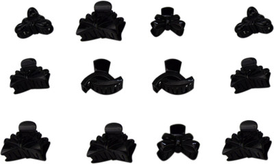 

AVMART Trendy Set Of 12 Black hair Clutcher hair Pin Accessory for girls & Women Jewellery Hair Claw(Black)