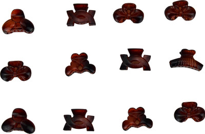 

AVMART Trendy Set Of 12 Brown hair Clutcher Hair Claw(Bronze)