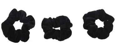 

Pooja Trendz 3 Pcs Black Color Cotton Ponytail Holder/Rubber Band. Rubber Band(Black)