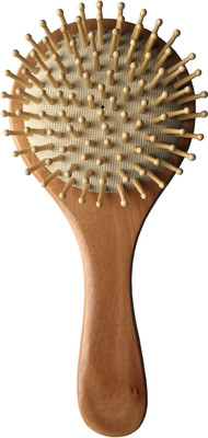 

BRUSH WOODEN HANDLE CUSHIONED HAIR COMB