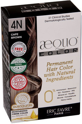 

Aequo Color 4N Cafe Brown Organic Hair Colour Kit - 160ml Hair Color(Brown)