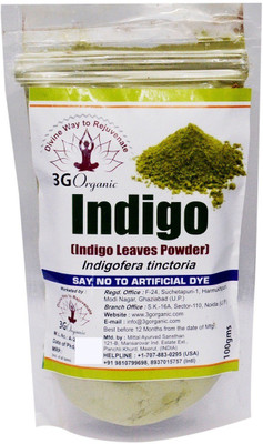

3G Organic Indigo Powder Organic 100 Gms Indigofera Tinctoria Hair Color(Black)