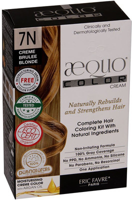 

Aequo Color 7N Cream Brulee Blonde Organic Hair Colour Kit - 160ml Hair Color(Brulee)
