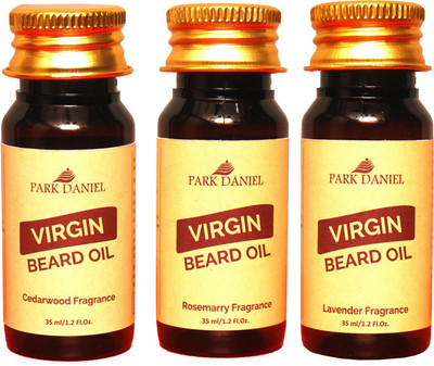Park Daniel Beard oil Cedarwood, Lavender & Rosemary Fragrance combo pack of 3 Bottles Hair Oil(105 ml)