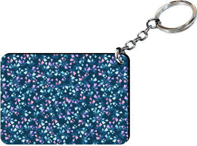 

Saltine Pink-Blue Floral Design Key Chain