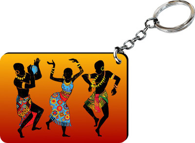 

Diagon Alleys Multicolor Folk Print Key Chain