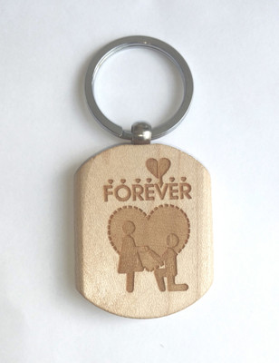 

RobustCube Wooden made hand made printed forever For couples goals Key Chain
