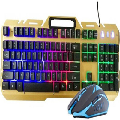 House Of Sensation K36 Led Backlit Usb Gaming Keyboard + Optical Pc Mouse Sets Wired Usb Wired USB Gaming Keyboard(Gold)