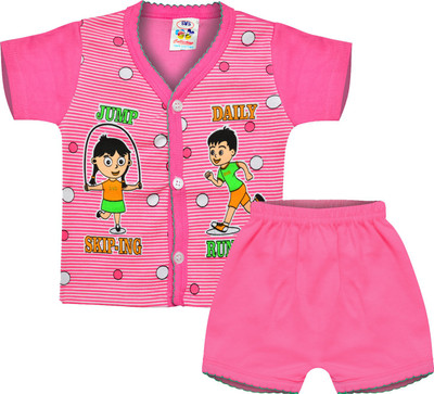 SVS Boys & Girls Casual T-shirt Shorts(Pink)