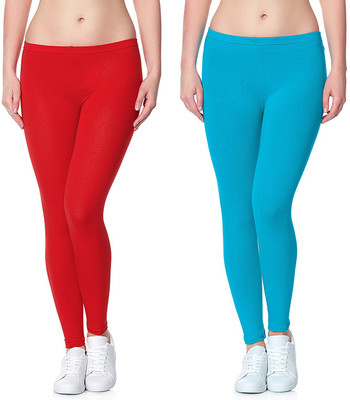 Lili Ankle Length Western Wear Legging(Red, Blue, Solid)