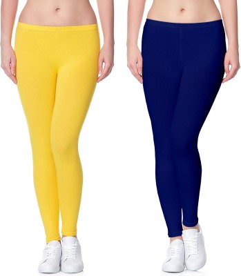 Lili Ankle Length Ethnic Wear Legging(Yellow, Solid)