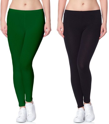 Lili Ankle Length Western Wear Legging(Green, Black, Solid)