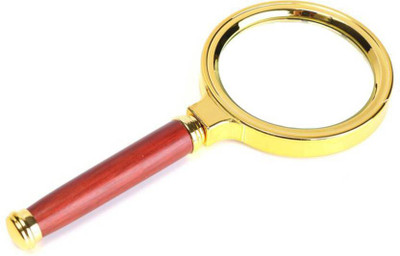 alipta 60mm Magnifier Glass 5X Magnification Retro Style Metal Magnifying Glass(Maroon & Gold)