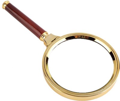 Sukot Magnifier glass 10 Magnification Magnifying Glass 60 MM Retro Pattern Gold Metal Frame Zooming Glass(Maroon & Gold)